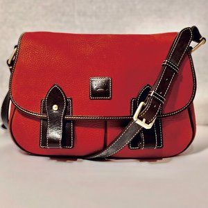 DOONEY & BOURKE FLORENTINE SADDLEBAG~STUNNING RED NUBUCK LEATHER
